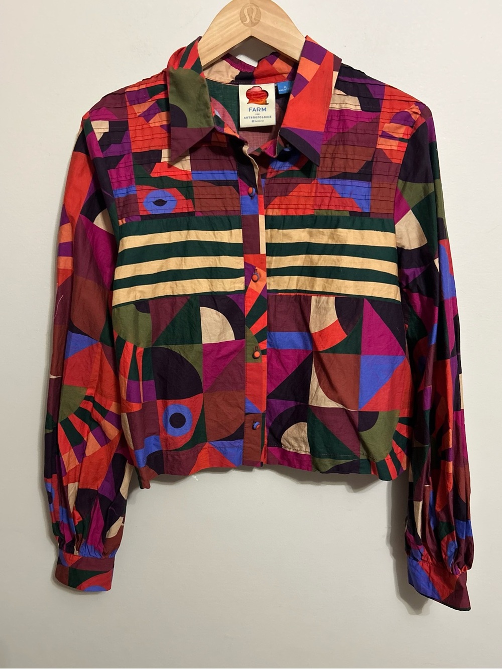 ⭐️Farm Rio Top Blouse Button Down Abstract Print Fall M⭐️